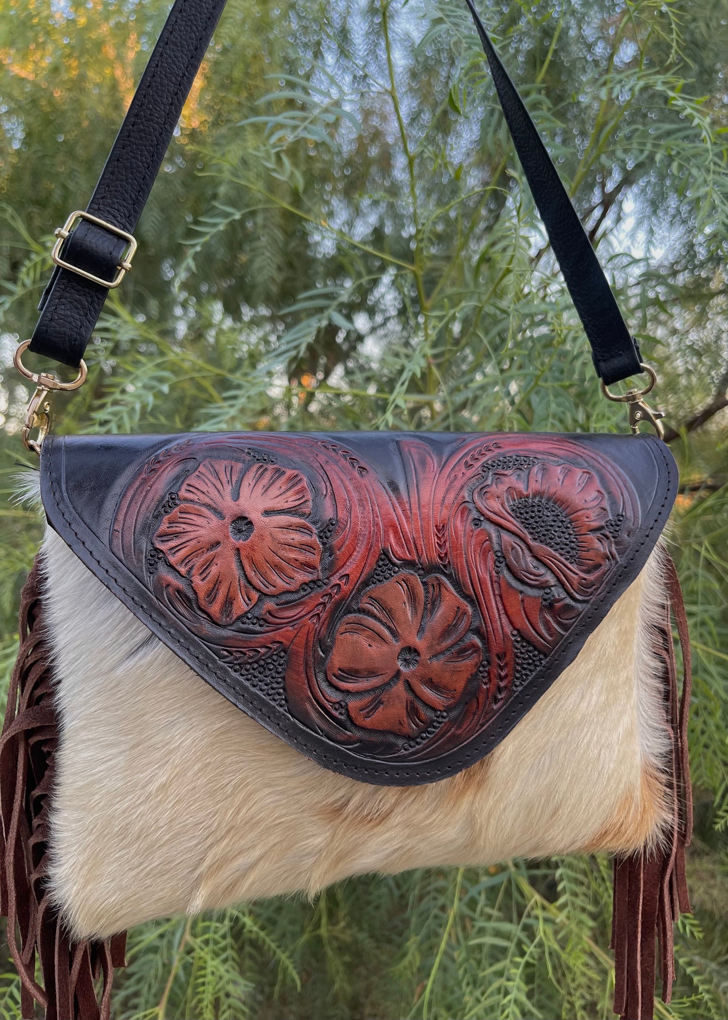 100% Leather Cowhide Crossbody bag