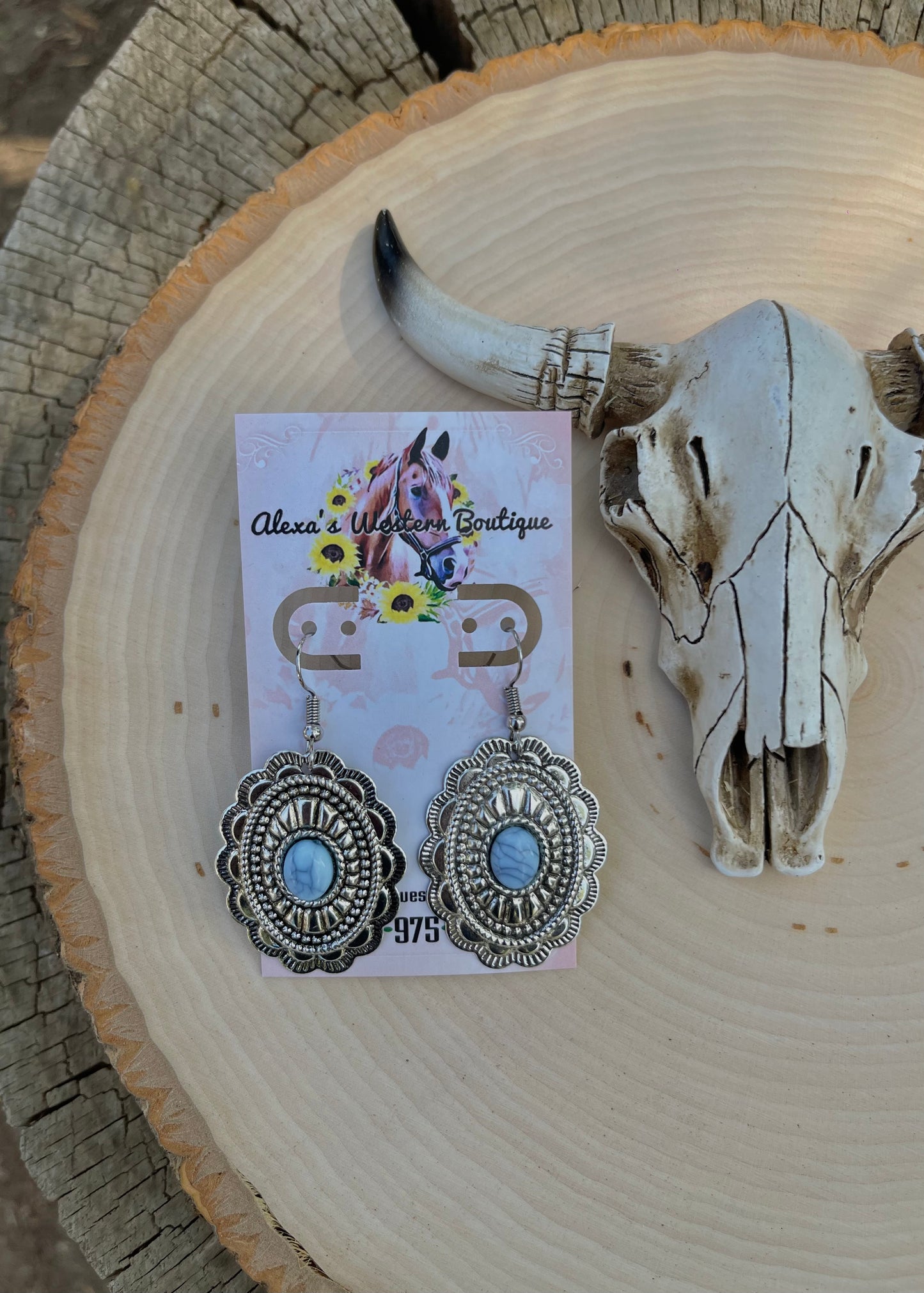 Turquoise Concho Earrings