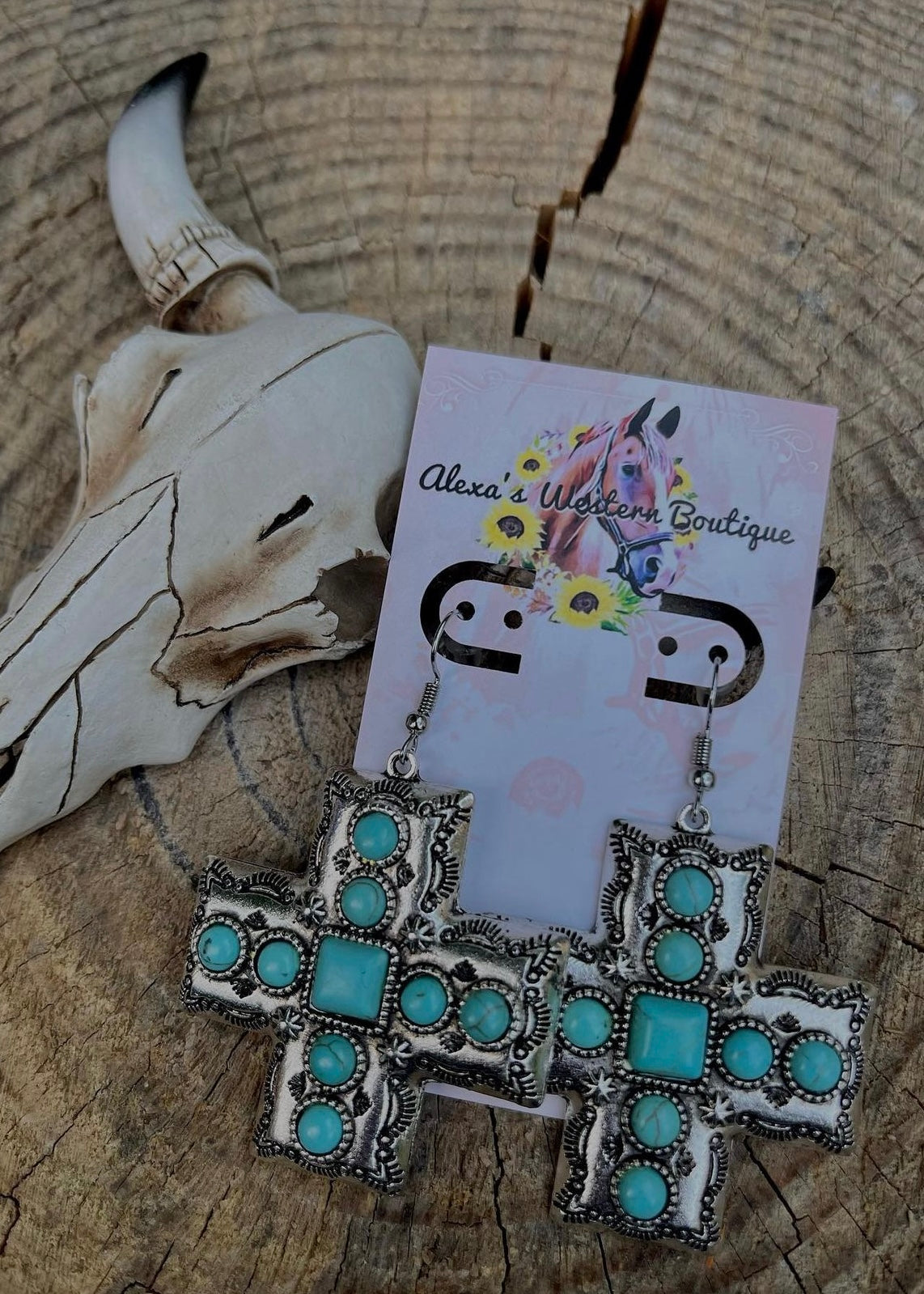 Turquoise Cross earrings