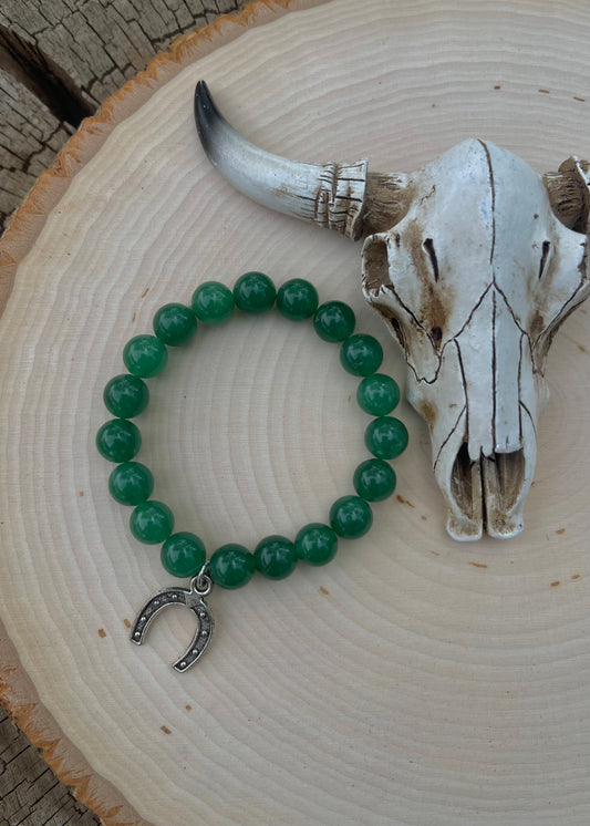 Green Horseshoe bead bracelet