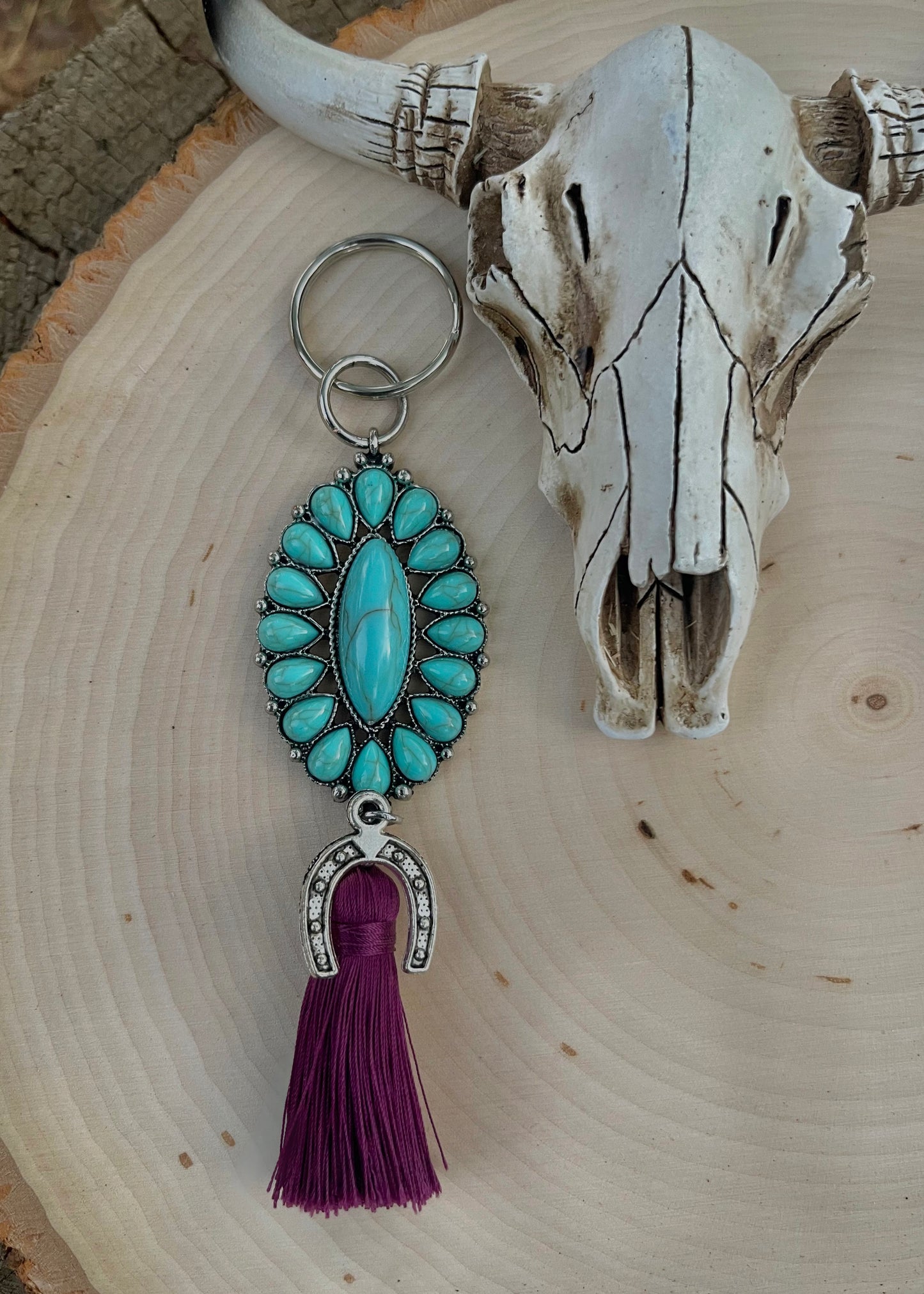 Turquoise tassel Keychain