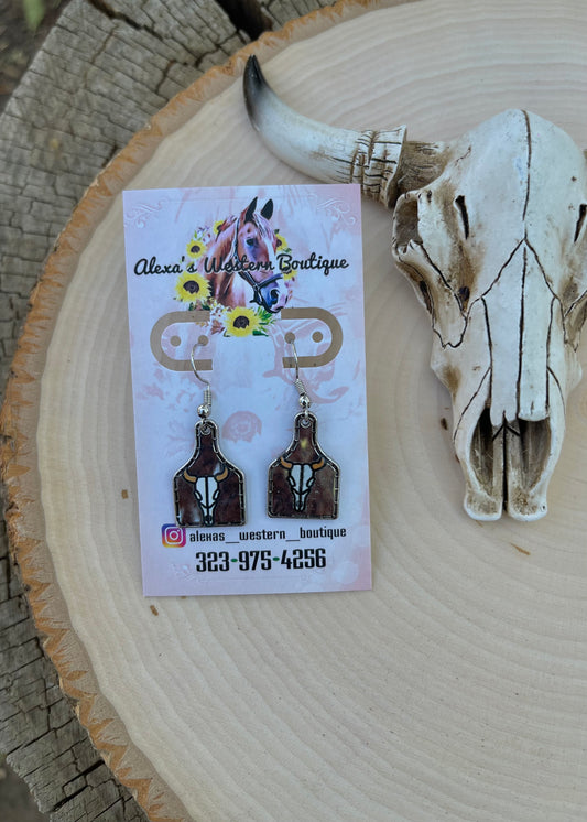 Cow Tag / bull design Earrings