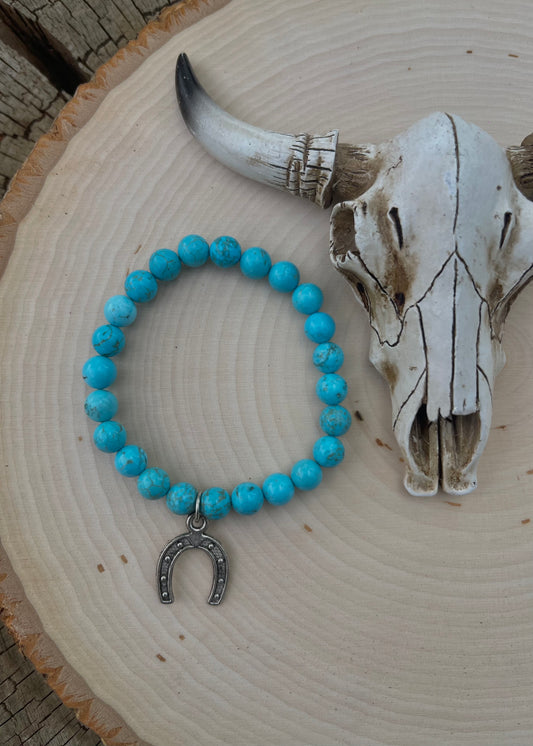 Turquoise Horseshoe bead bracelet