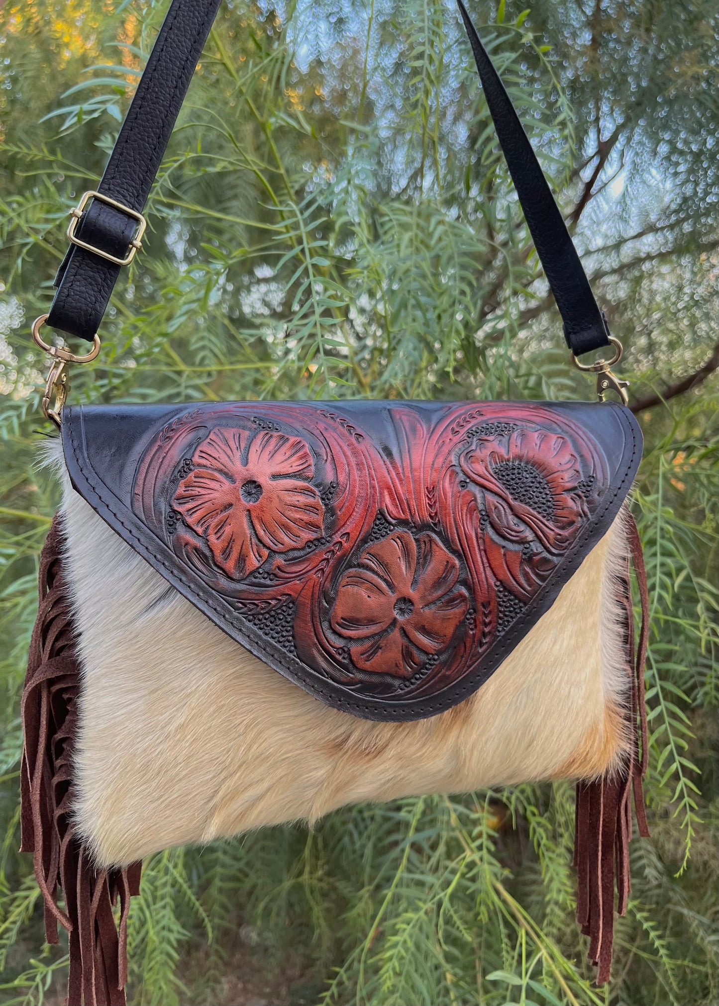 100% Leather Cowhide Crossbody bag