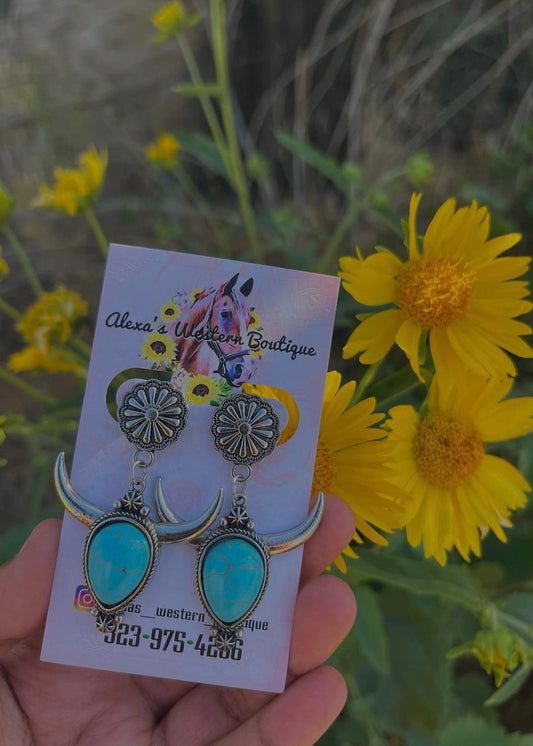 Longhorn Turquoise Earrings