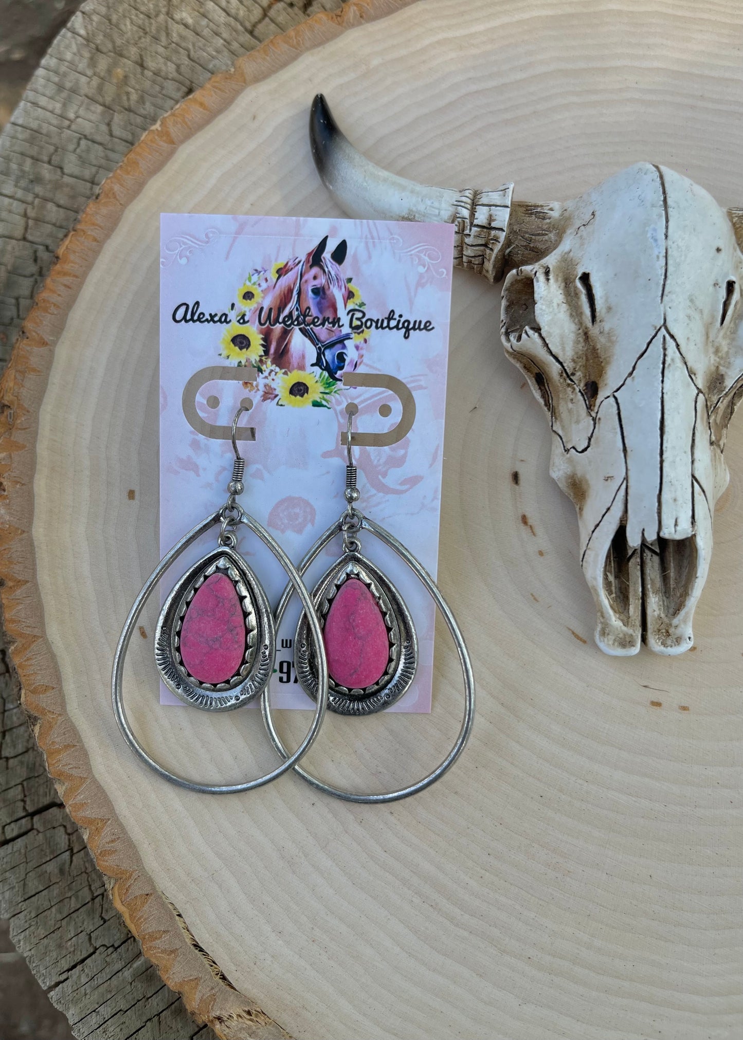 Pink teardrop Earrings